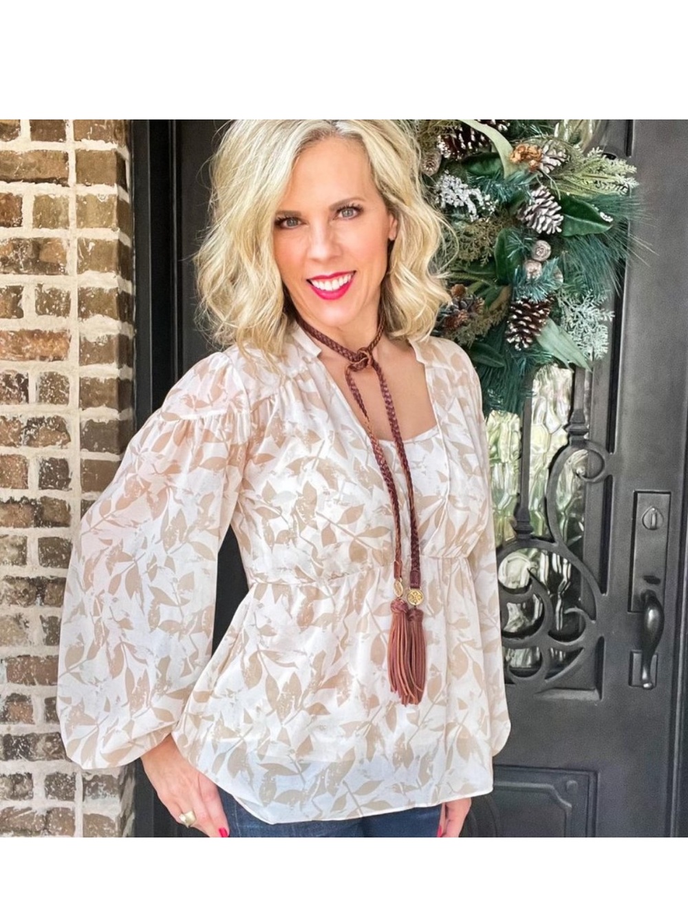 CABI FREEWAY COUPLET BLOUSE #4156 IN SILVER LEAF - NWT!